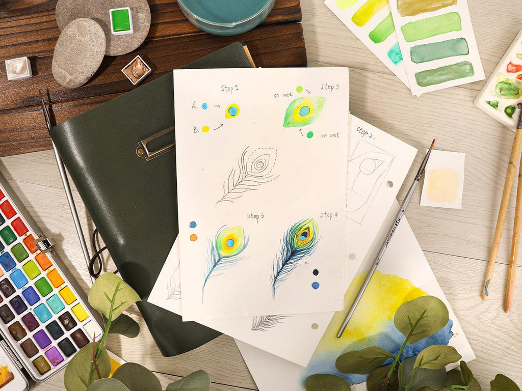 How to Color Peacock Feathers Step by Step