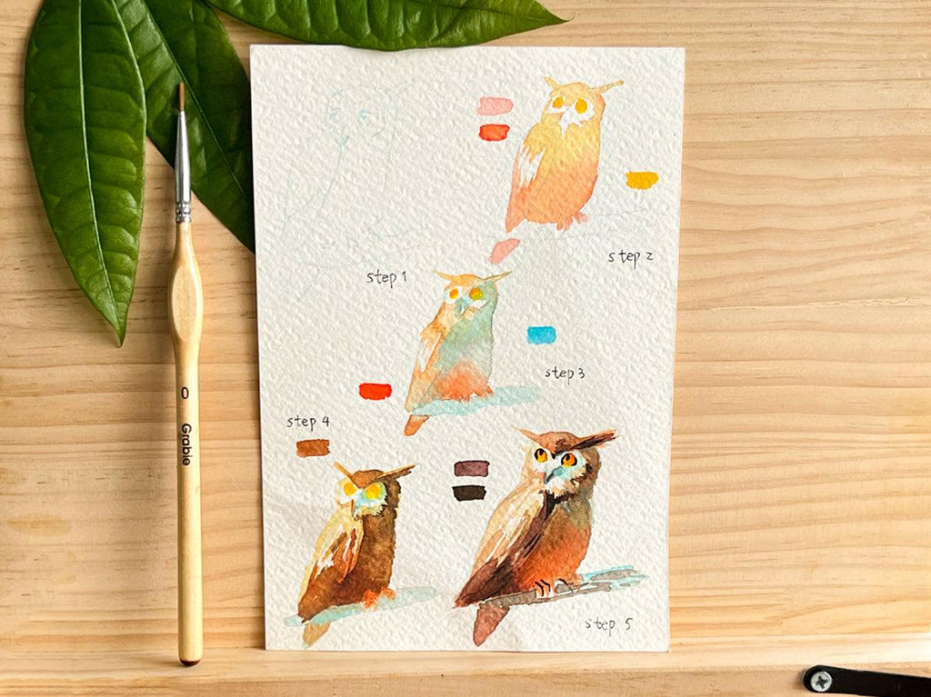 How to Draw an Owl with Watercolors