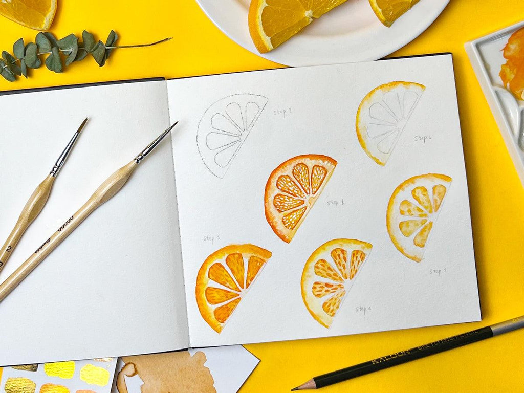 How to Draw Watercolor Orange Slices