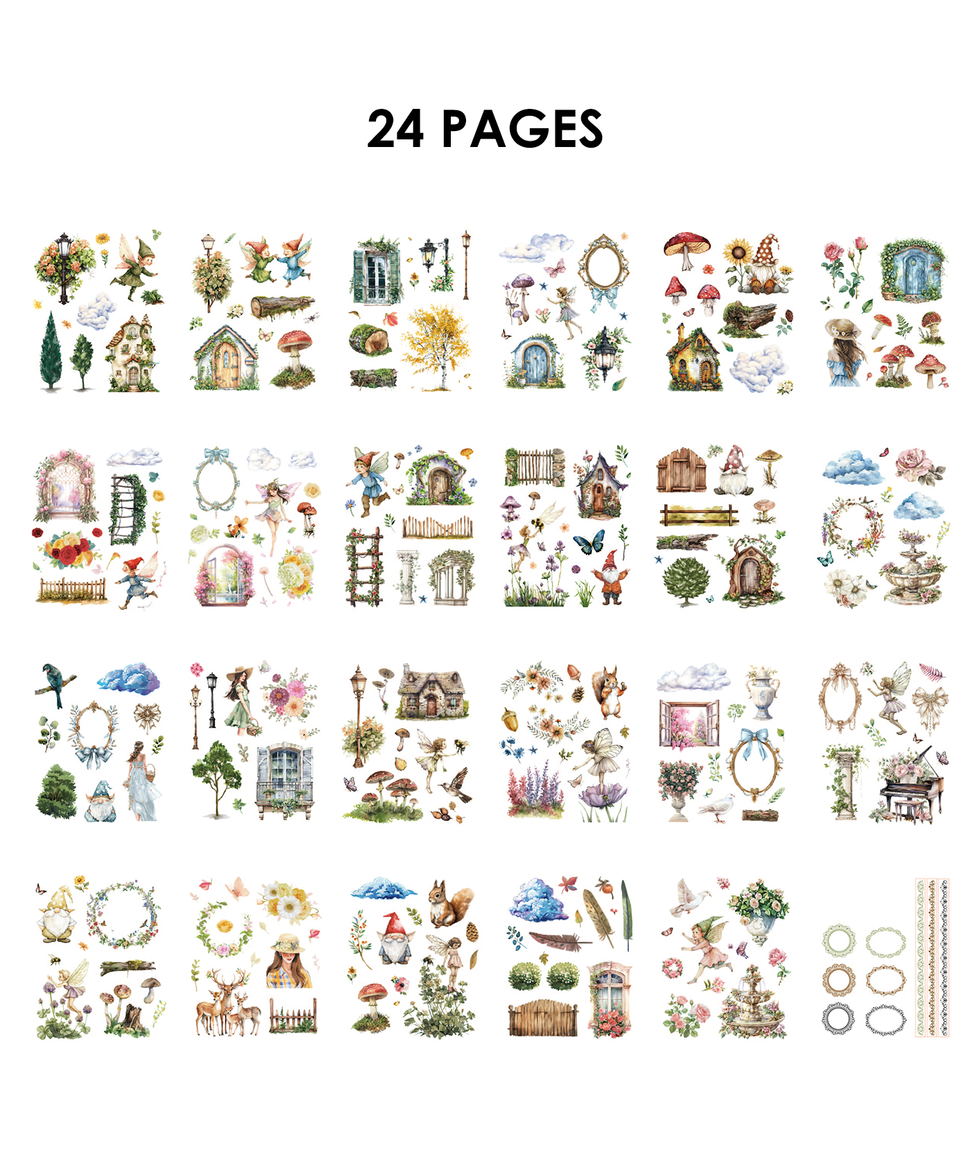 24 Sheets Grabie Exclusive Whimsical Wonders Sticker Book