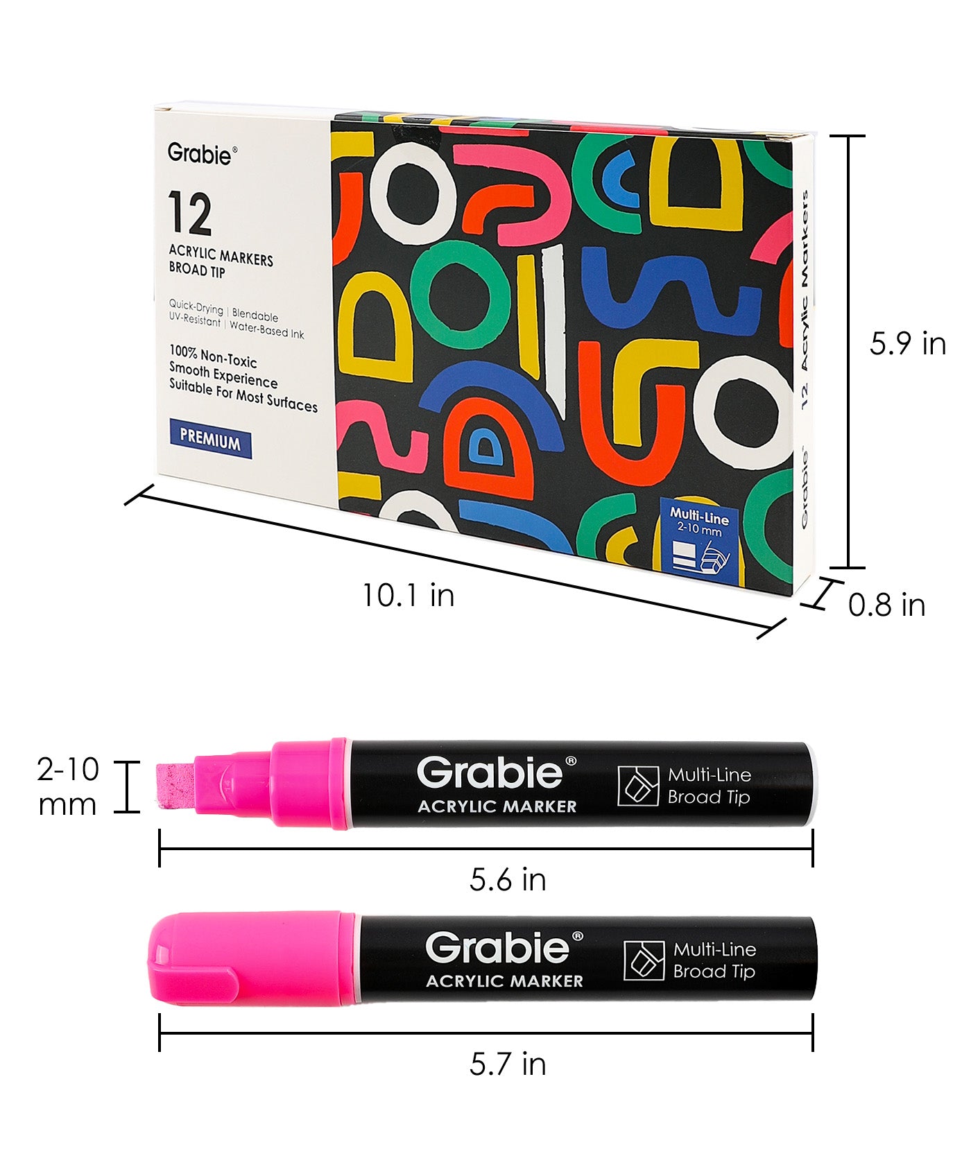Broad Tip Acrylic Paint Marker Set Of 12
