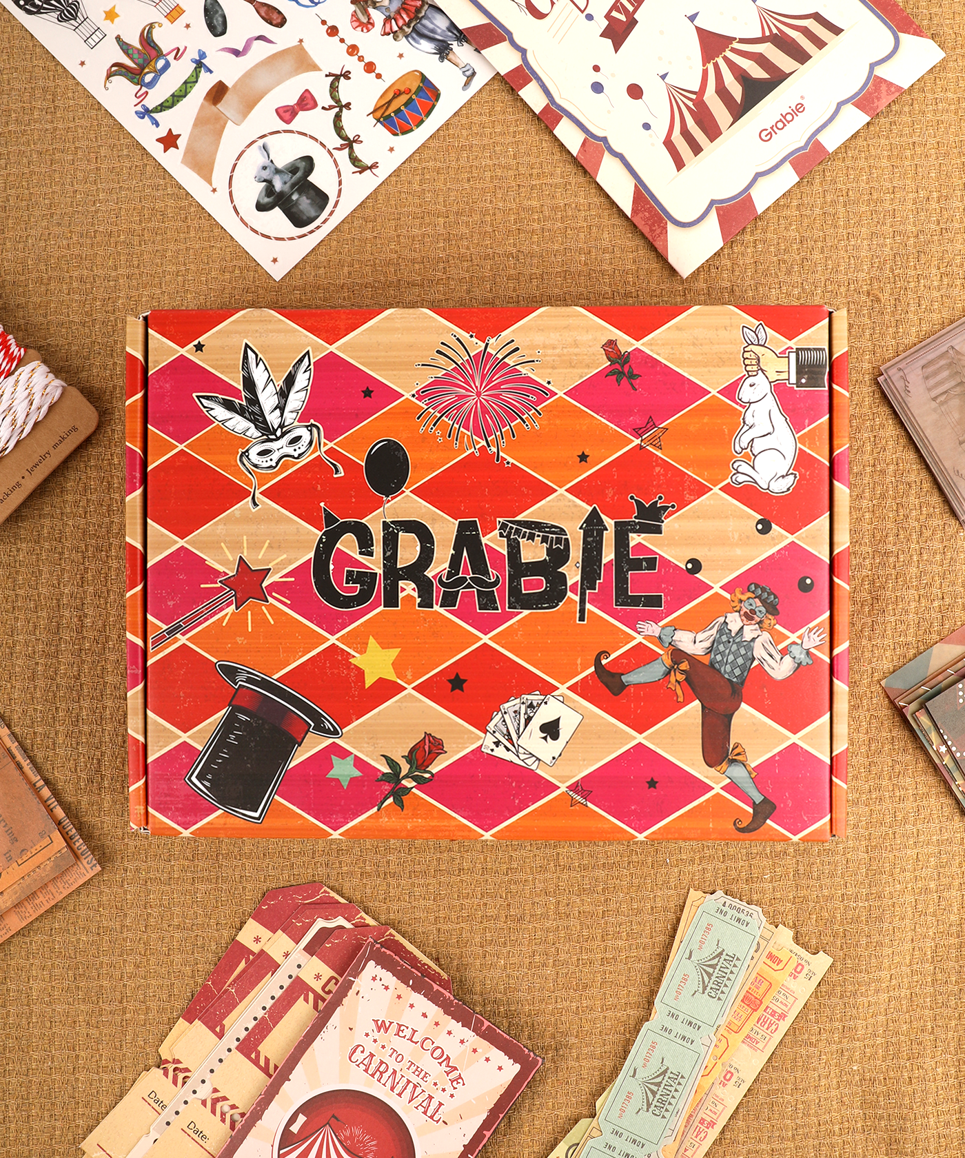 Happy Carnival-Themed Grabie Scrapbook Club Box