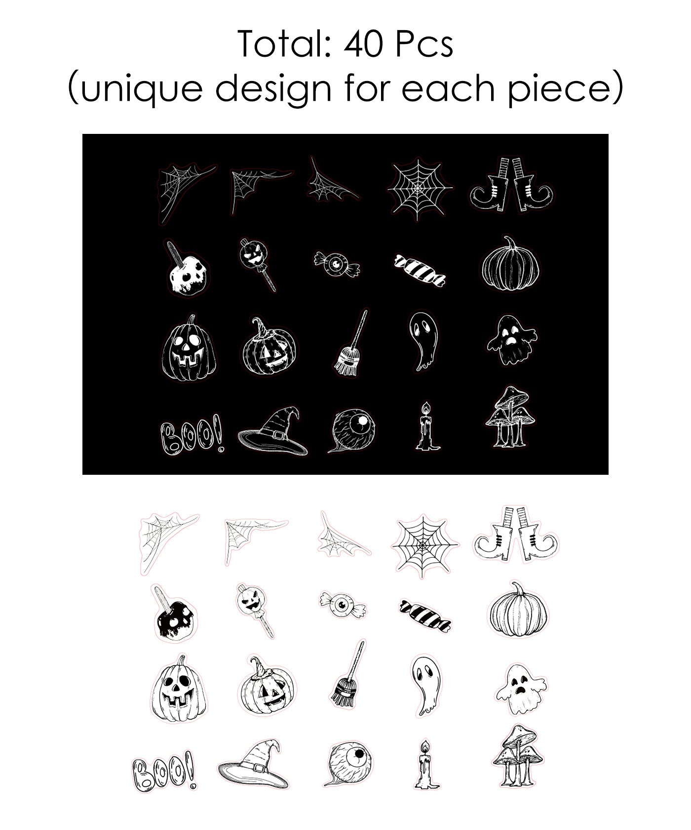 40 Pcs Grabie Exclusive Monster Mash Sticker Set