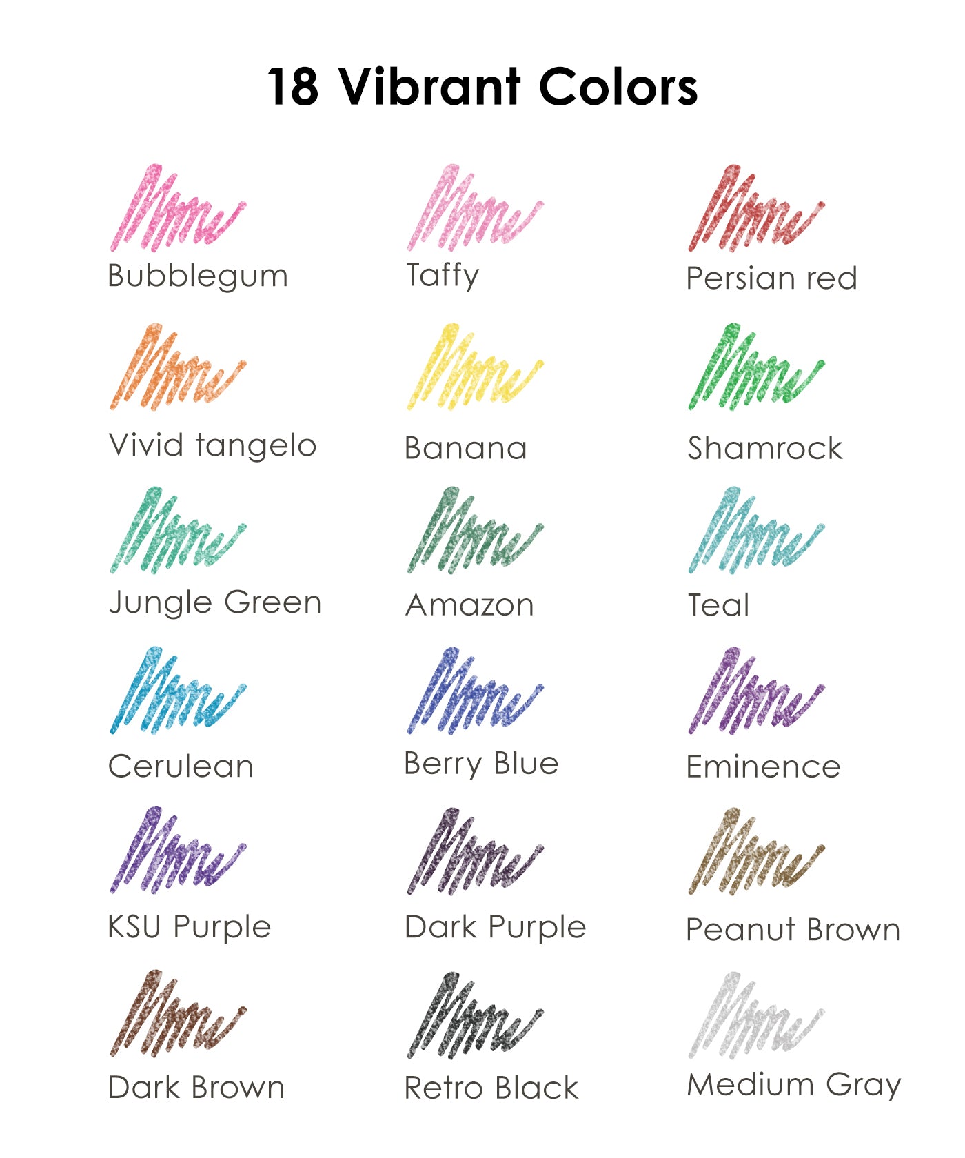Retractable Glitter Gel Ink Pen Set Of 18