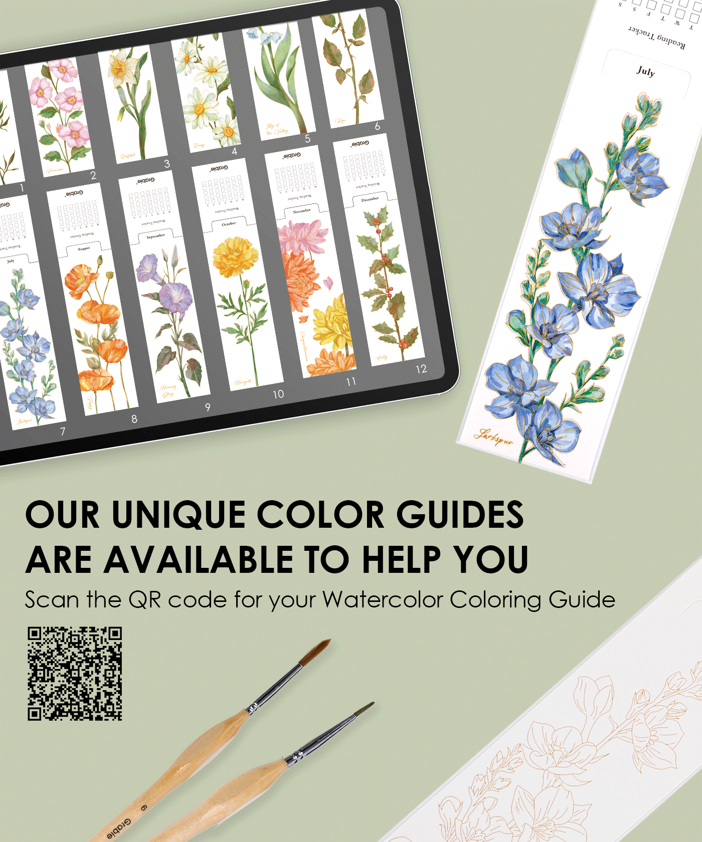 12 Sheets 140LB Watercolor Coloring Bookmarks