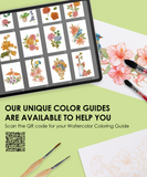 15 Sheets 140LB Floral-Themed Watercolor Coloring Book