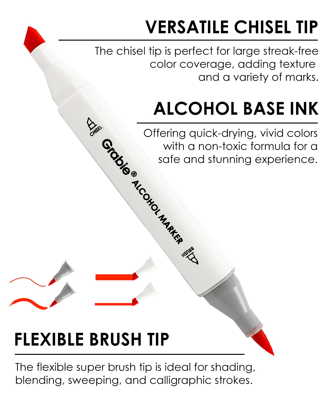 Dual-Tip Alcohol-Based Marker Set Of 48 With Coloring Book
