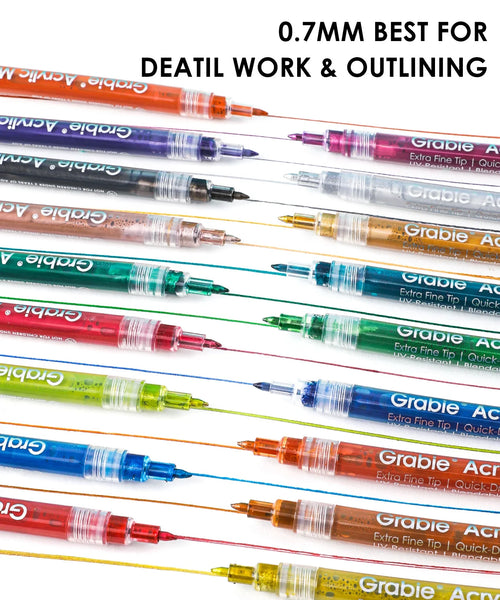 Metallic Acrylic Paint Marker Set Of 18 Grabie®