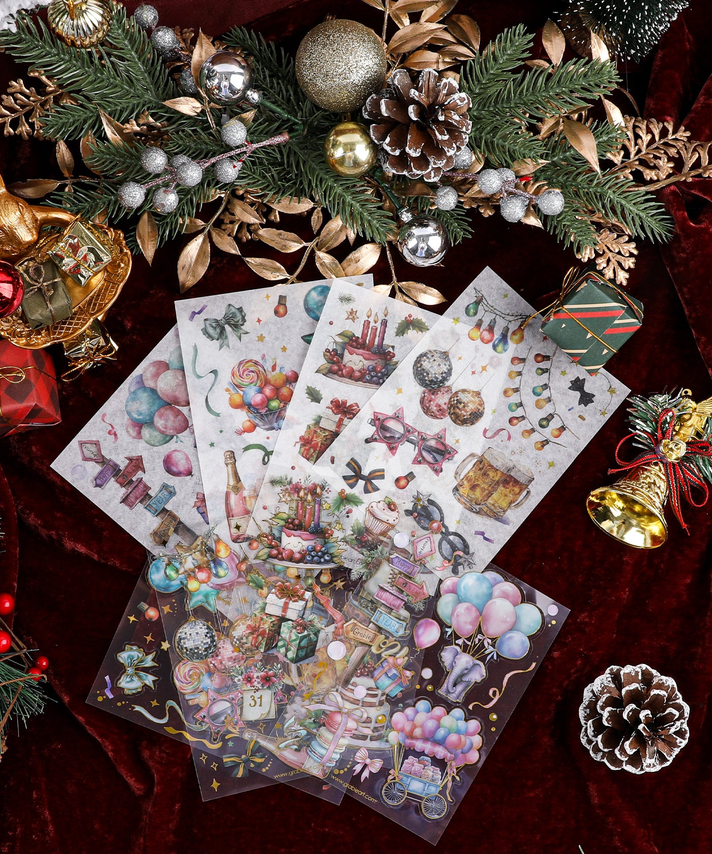 8 Sheets Grabie Exclusive New Year Sticker Set