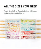 11 Pcs Miniature Detail Paint Brush Set With Natural Wood Handle