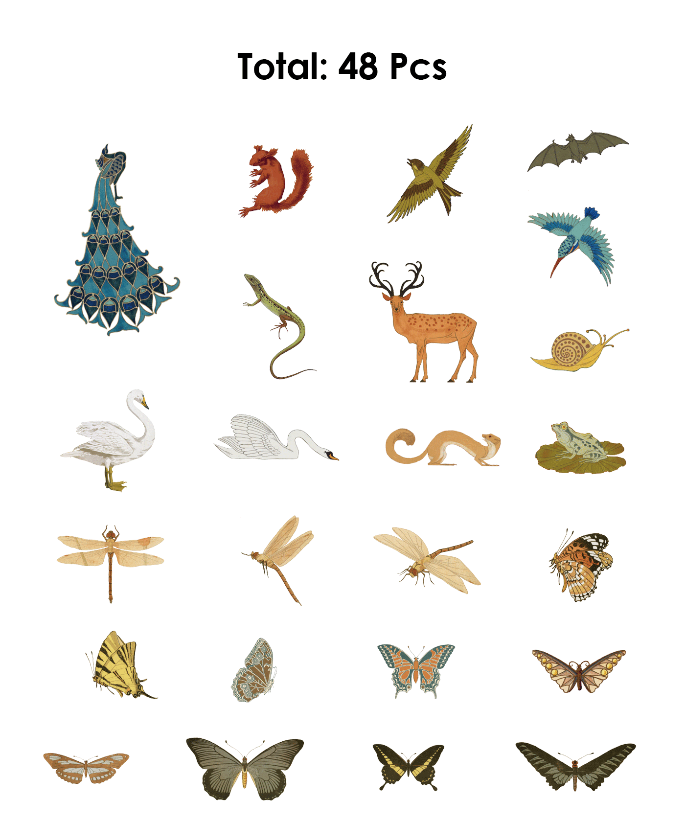 96 Pcs Nature’s Beauty Sticker Set