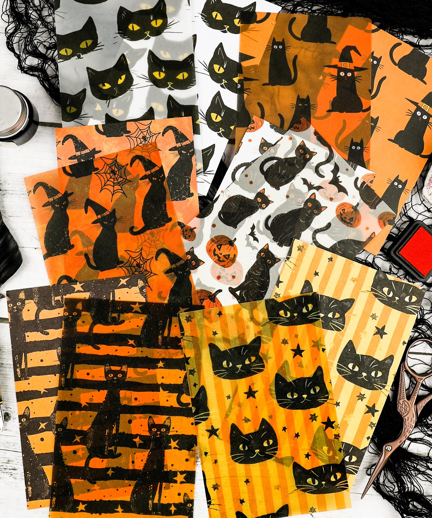 12 Sheets Grabie Exclusive Scaredy Cat Paper Set