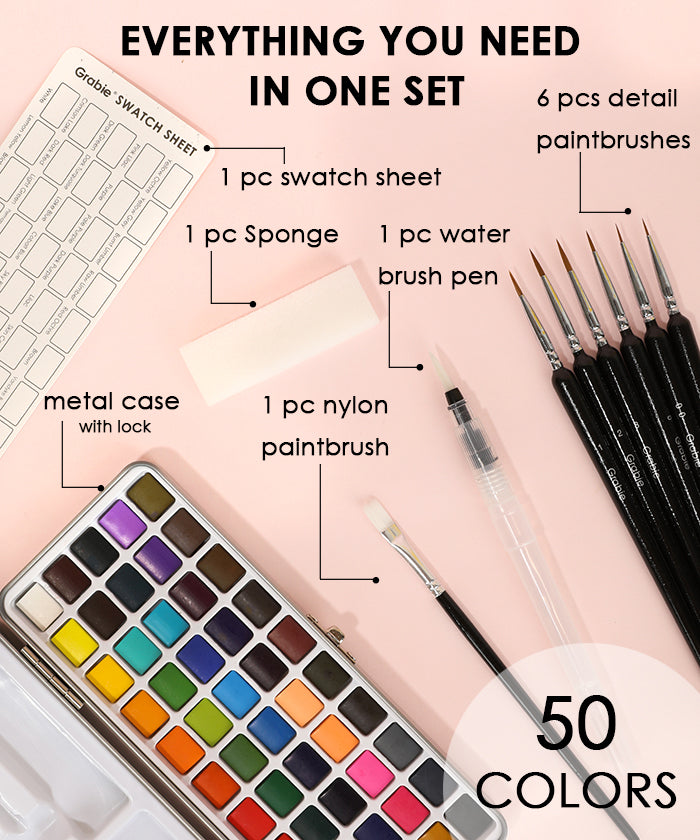 Watercolor Set Of 50 & Calendar Bundle