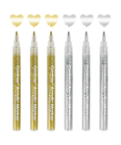 Gold & Silver Extra Fine Tip Acrylic Paint Marker Set Of 6