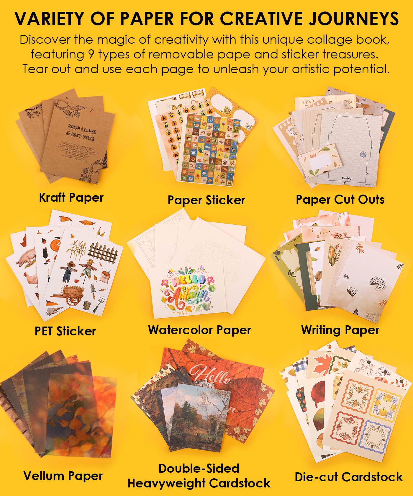 200+ Pages Autumn Palette Collage Activity Book