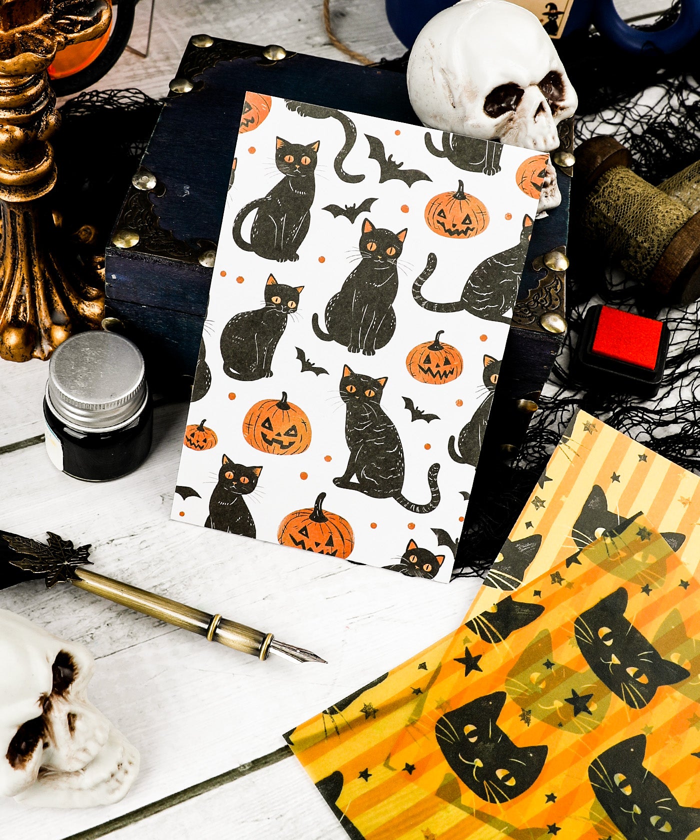 12 Sheets Grabie Exclusive Scaredy Cat Paper Set