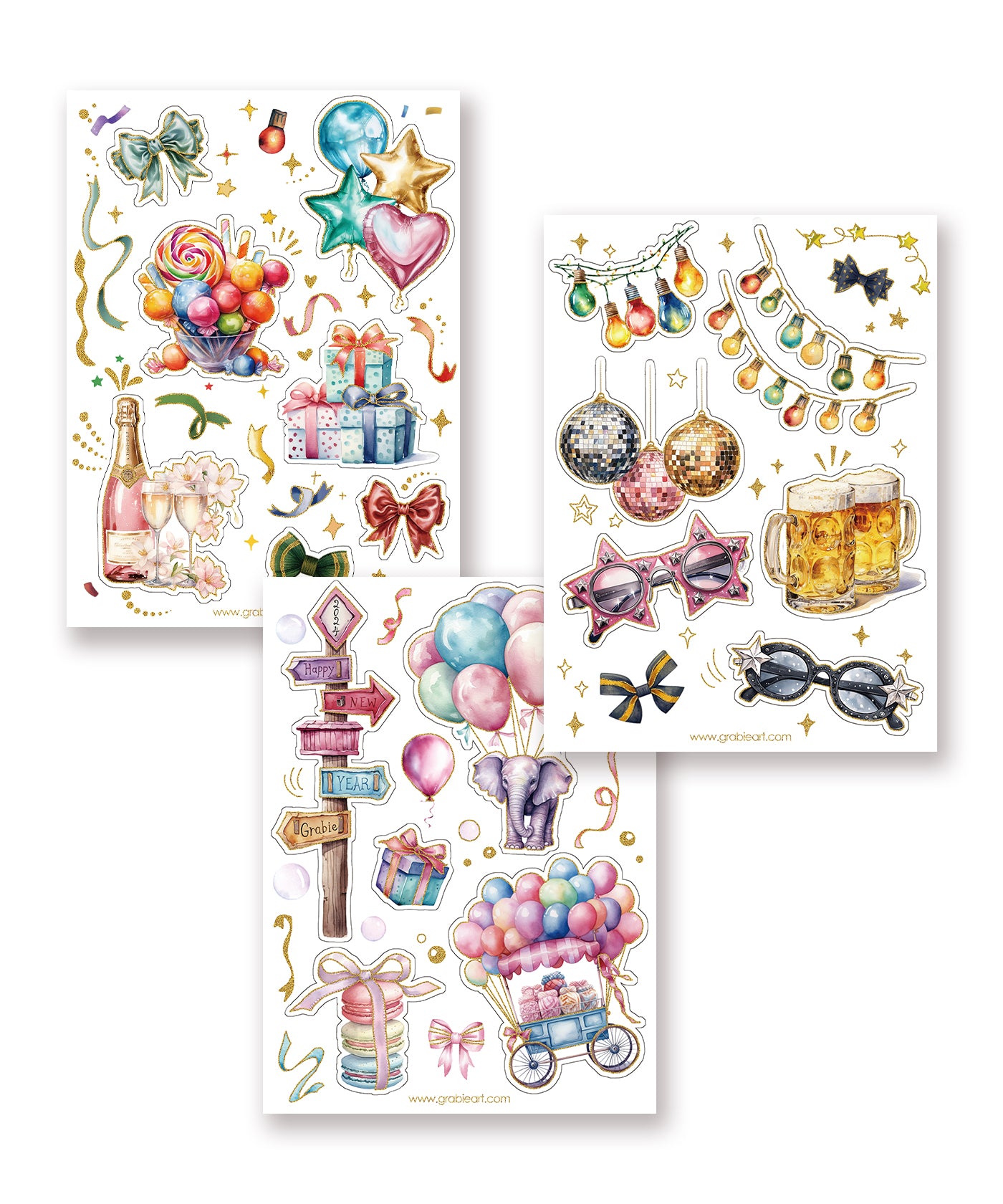8 Sheets Grabie Exclusive New Year Sticker Set