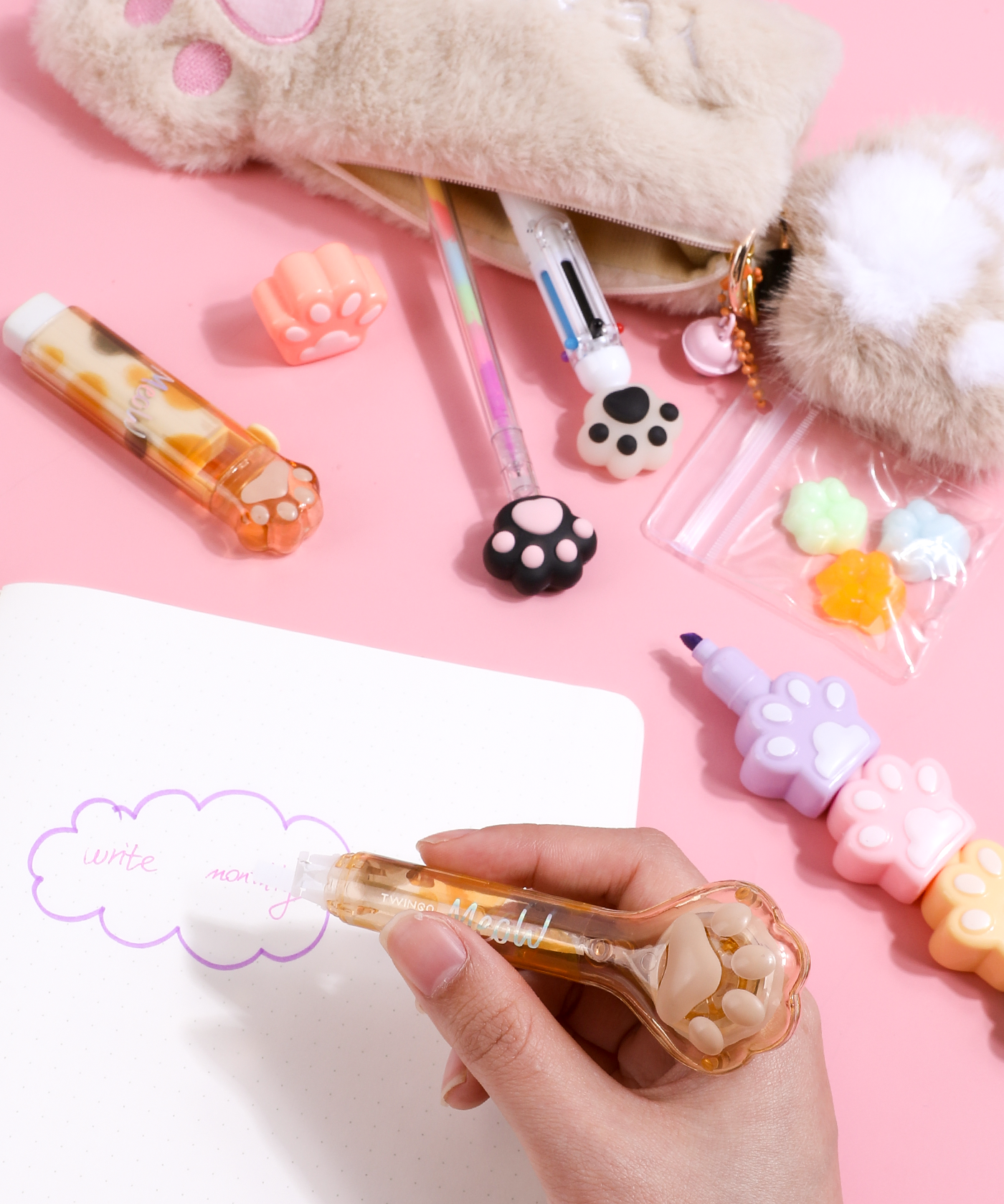 Kitty Paws Stationery Set Of 12