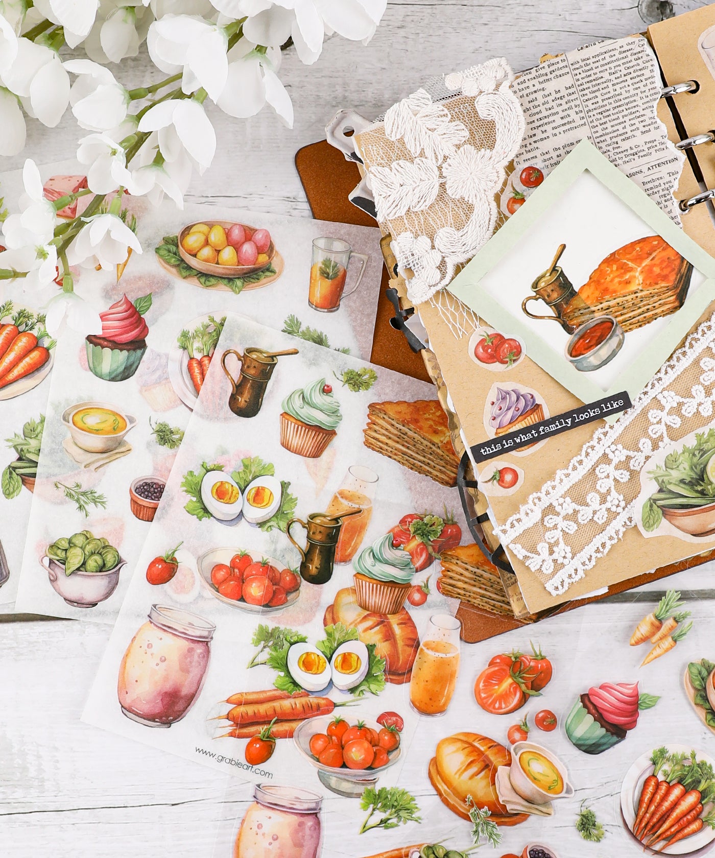 6 Sheets Grabie Exclusive Farmer's Market Sticker Set