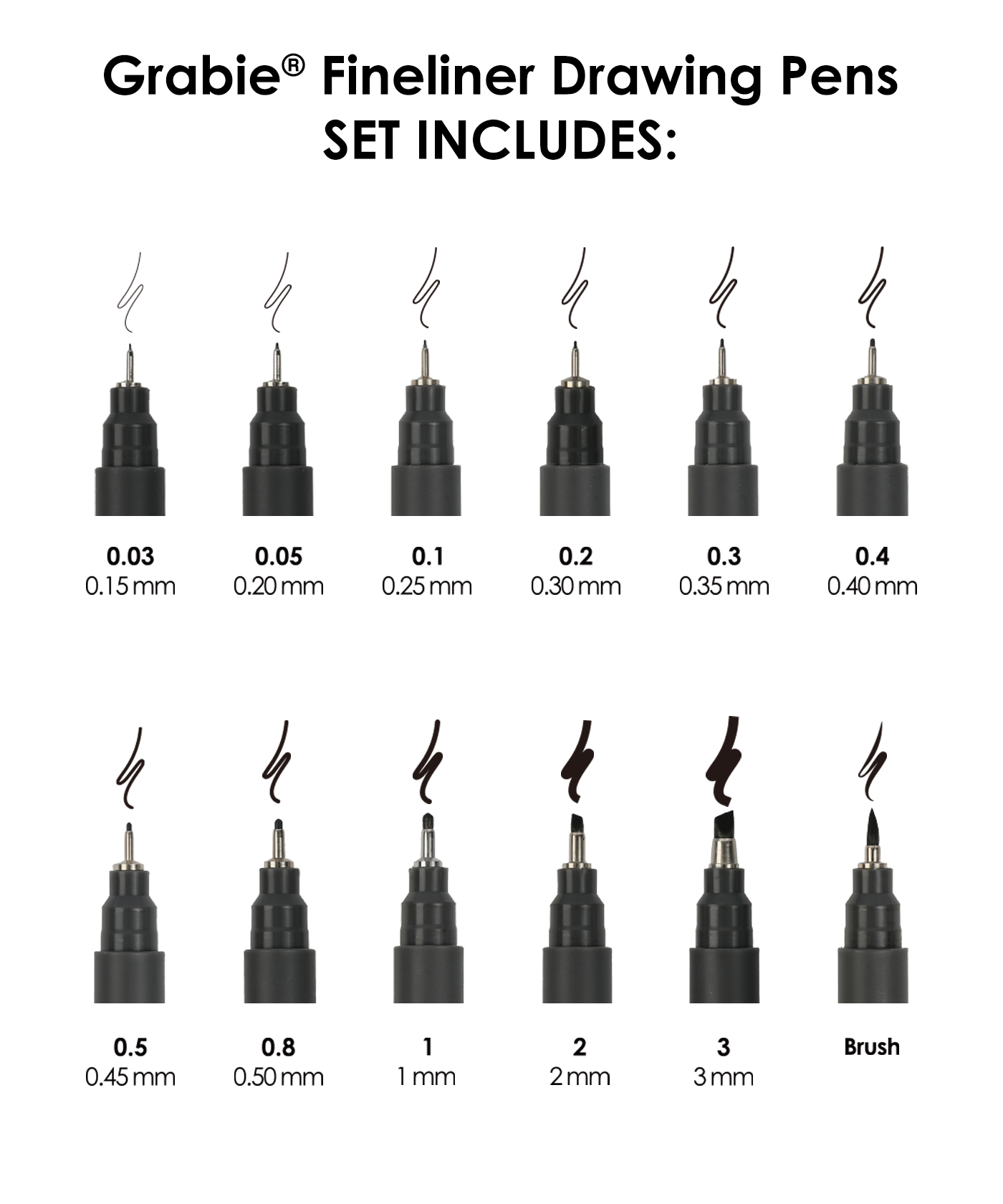Fineliner Drawing Pen Set Of 12