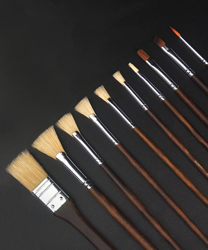 ArtSecret High Grade 10/Set 2217 Paint Brushes Hog Bristle Hair Wooden  Handle Artistic Art Tool
