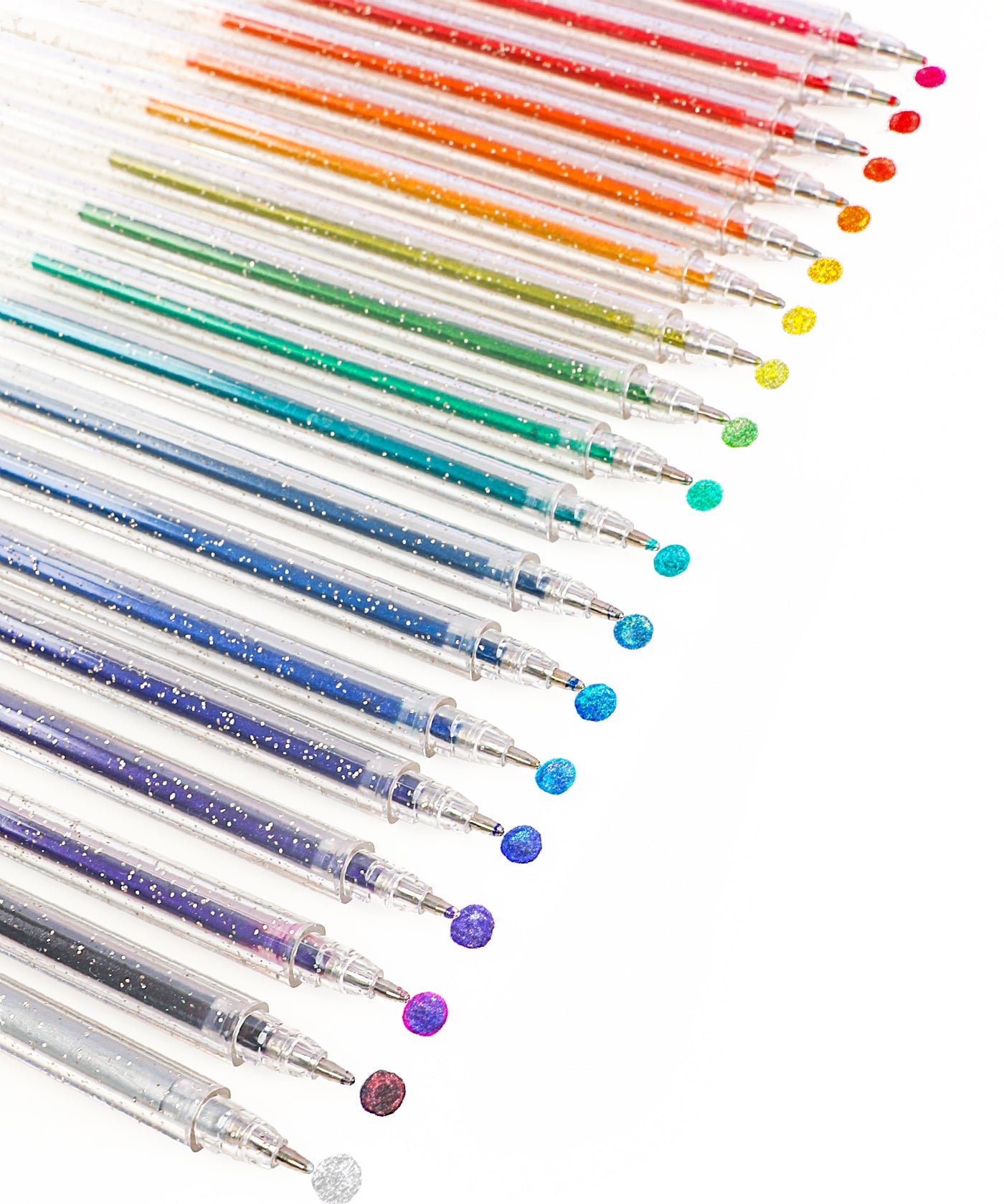 Capped Iridescent Glitter Gel Ink Pen Set Of 18