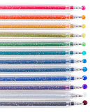 Capped Iridescent Glitter Gel Ink Pen Set Of 12