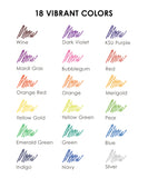 Capped Iridescent Glitter Gel Ink Pen Set Of 18