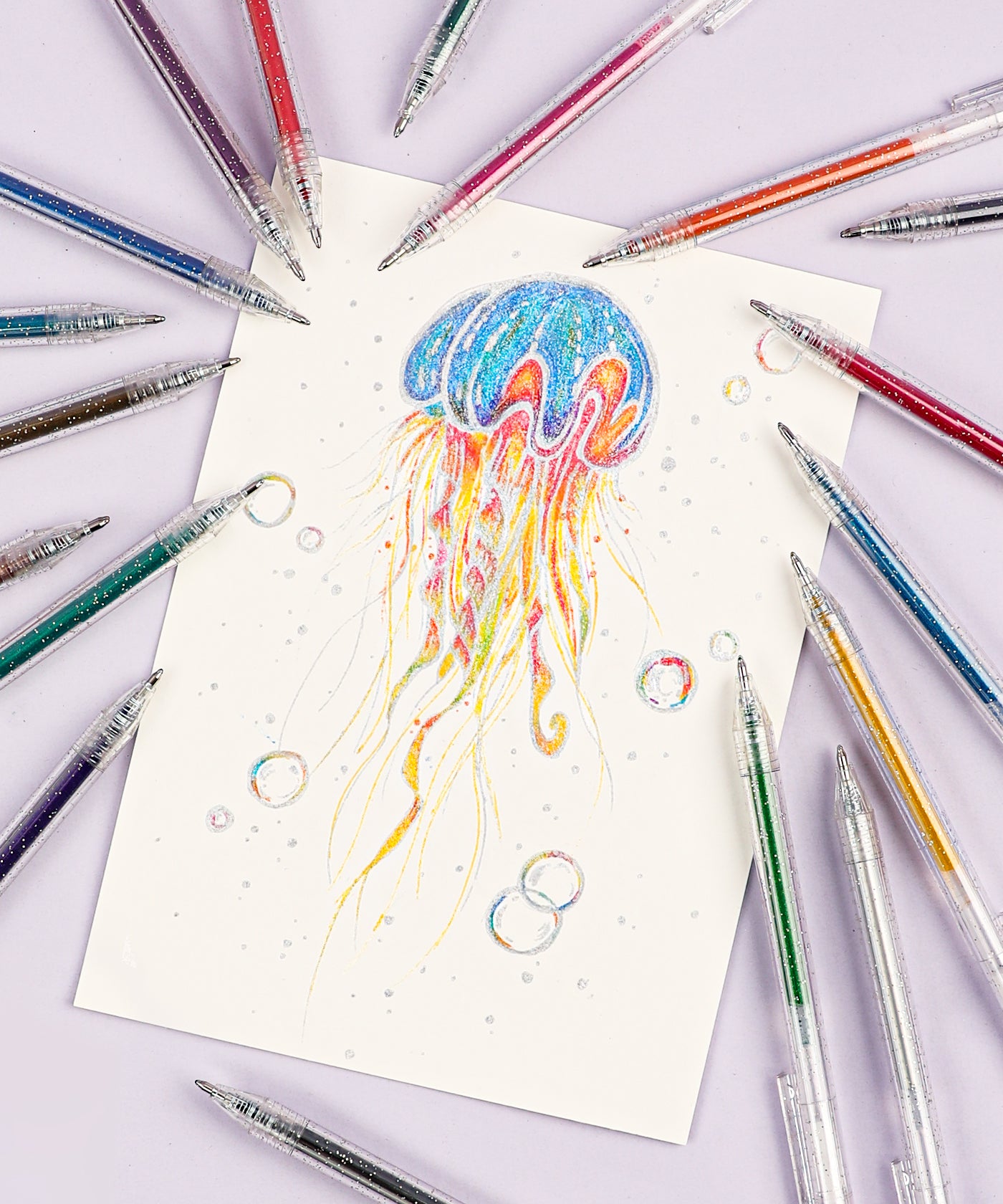 Iridescent Glitter Gel Ink Pen Set