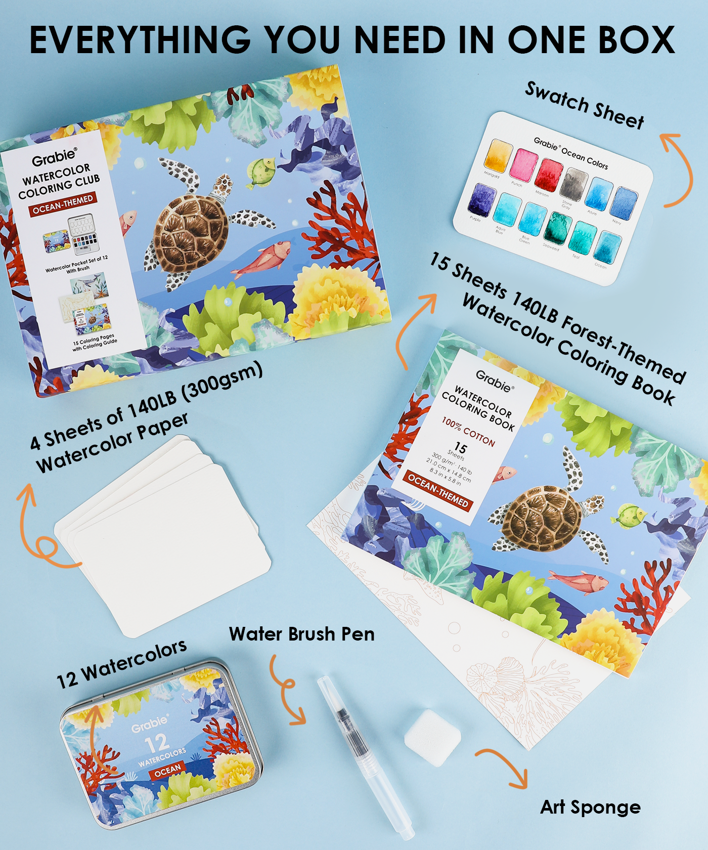 Grabie Quarterly Watercolor Coloring Club