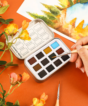Grabie Watercolor Pocket Set of 12 - Autumn Colors | Grabie Art Supplies, Best Watercolor, Artist Watercolor, Watercolor Paint, Watercolor Set, Easy Watercolor Painting, Good Watercolor Paints, Watercolor Painting Set, Watercolor Art Set, Best Watercolor Paint, Mini Watercolor Paint Set, Watercolor Paint Travel Kit, Watercolor Paint Travel Sets, Miniature Watercolor Set, Professional Watercolor Set, Travel Watercolor Paint Set, Watercolor Paint Sets, Grabie Art, Grabie Art Supplies