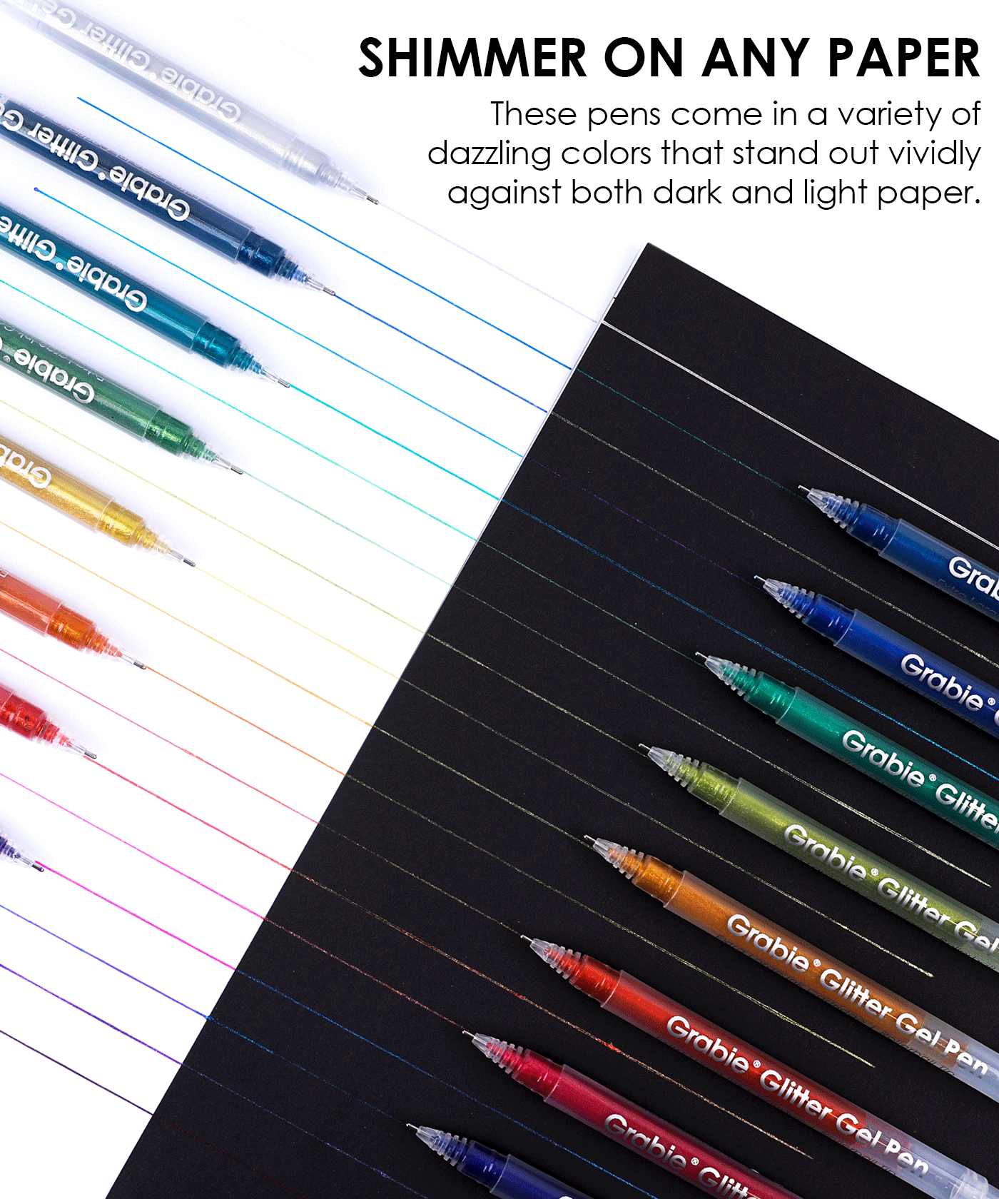 Iridescent Glitter Gel Ink Pen Set