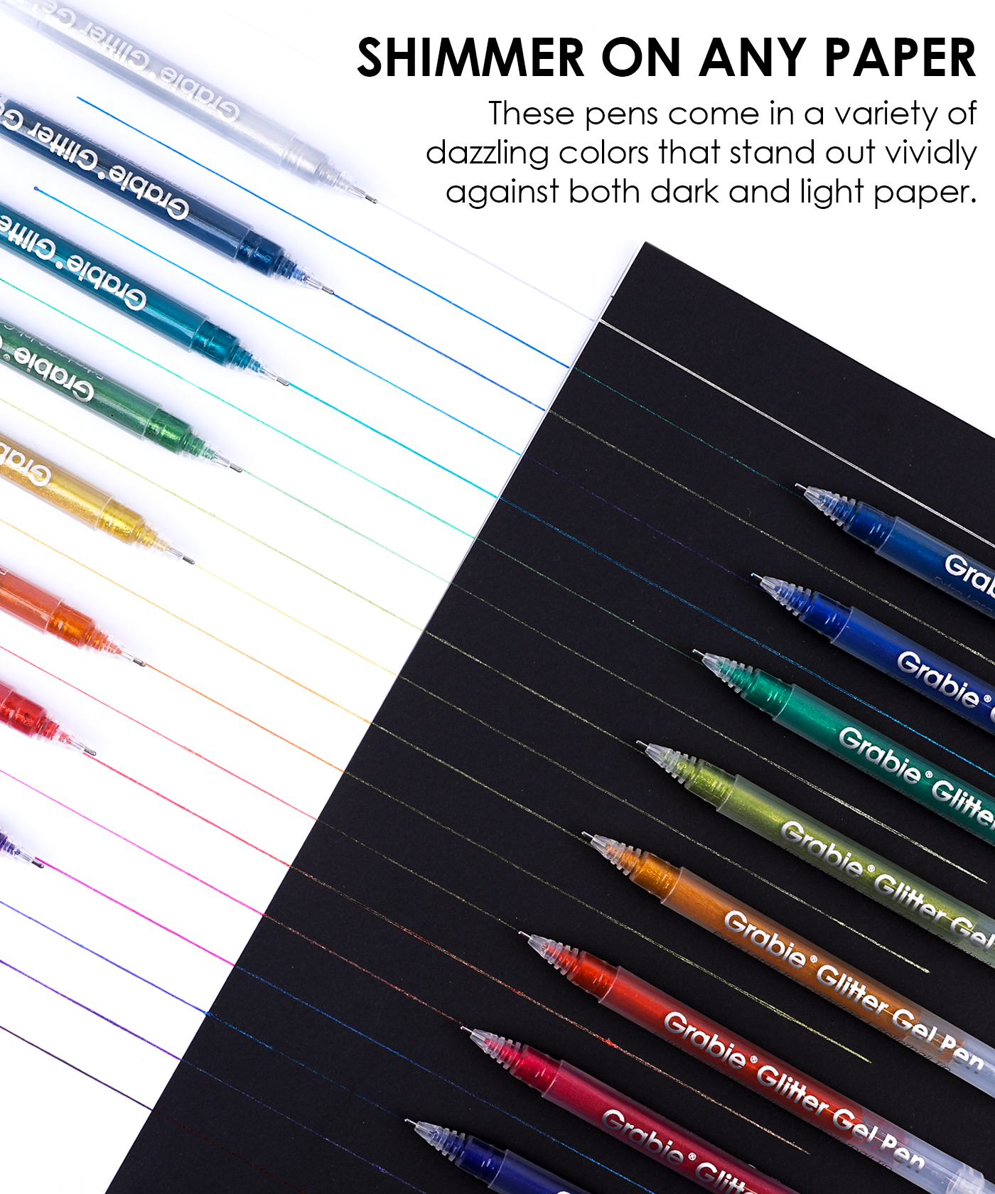 Jumbo Iridescent Glitter Gel Ink Pen Set Of 18