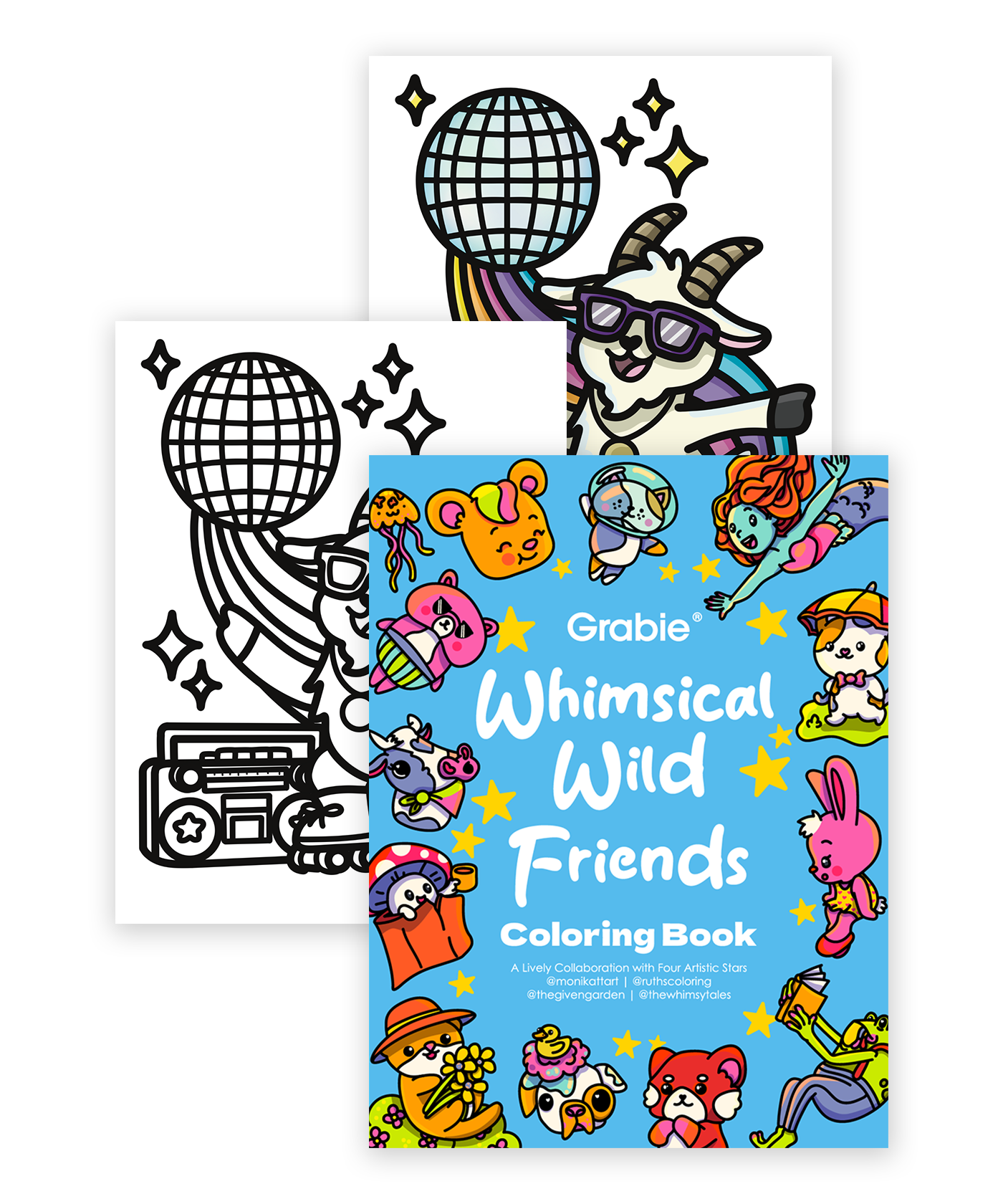 62 Sheets Grabie Coloring Book Value Bundle