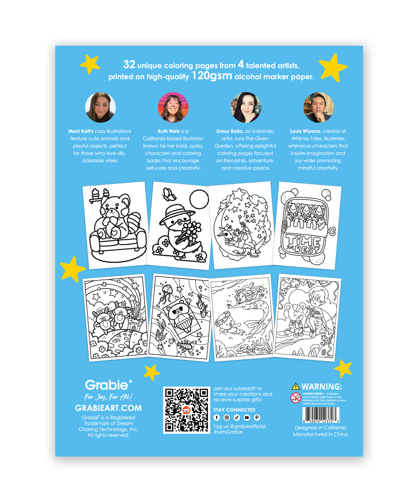 62 Sheets Grabie Coloring Book Value Bundle