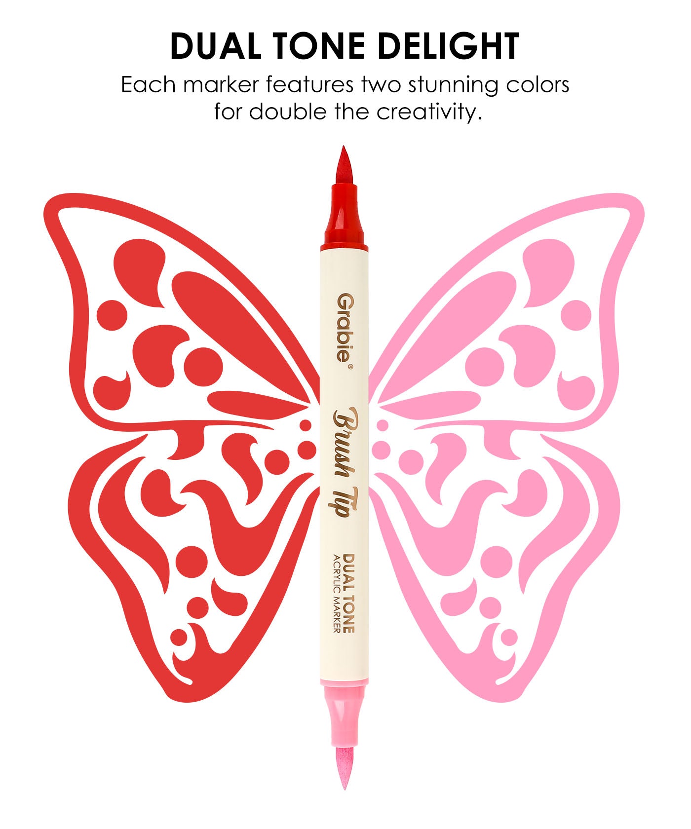 Dual Tone Brush Tip Acrylic Paint Marker Set of 12