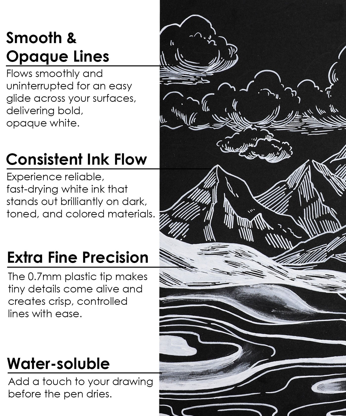 White Extra Fine Tip Acrylic Paint Marker Set Of 6