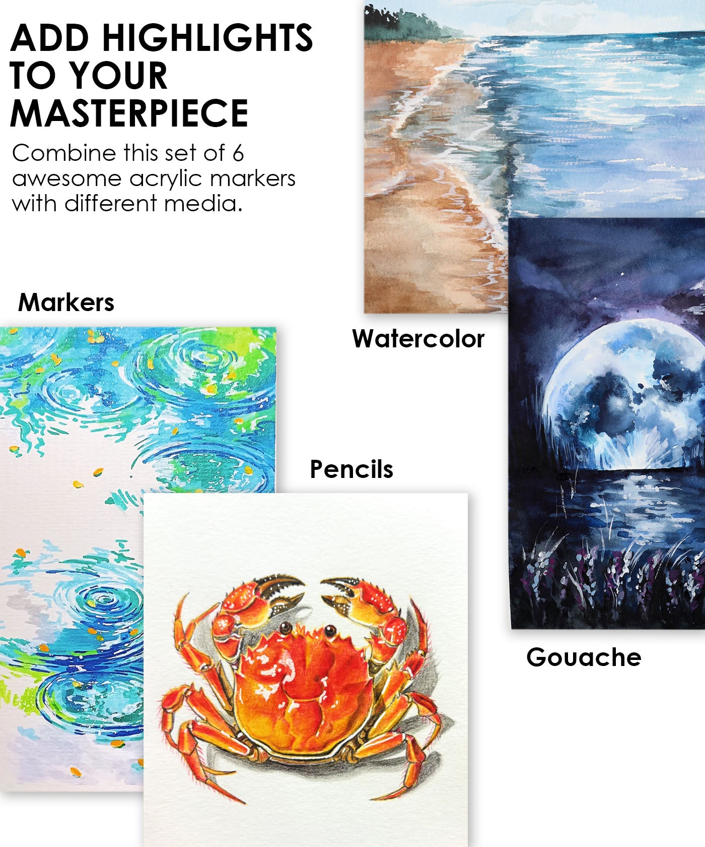 Extra Fine Tip Acrylic Paint Marker Set Of 6