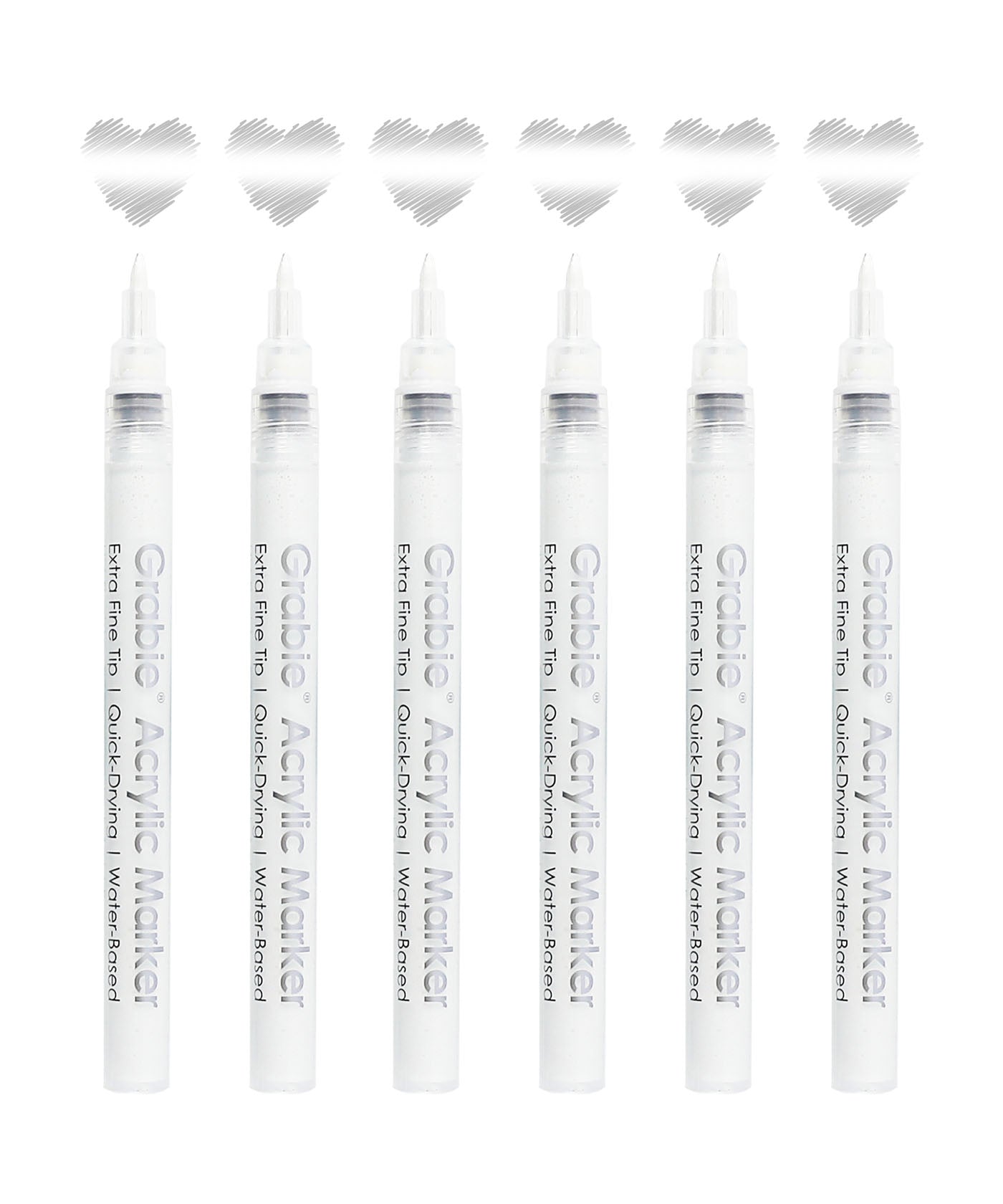 White Extra Fine Tip Acrylic Paint Marker Set Of 6