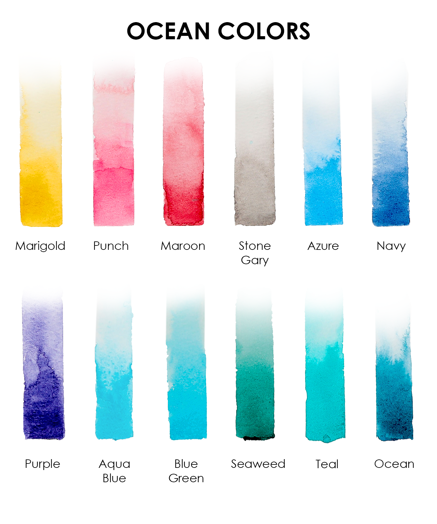 Watercolor Pocket Set Of 12 With Brush - Ocean Colors