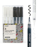 Black & White Extra Fine Tip Acrylic Paint Marker Set Of 6