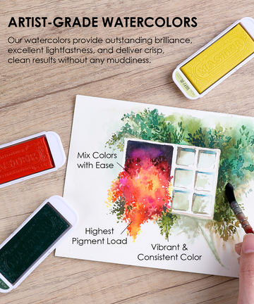 Professional Watercolor Paints, Best Watercolor Paint, Watercolor Paint Travel Sets, Best Watercolor Paint Set, Beginner Watercolor Set, Easy Watercolor Painting, Grabie Watercolor Paint, Grabie Watercolor Paint Set, Grabie Watercolor Paint Kit