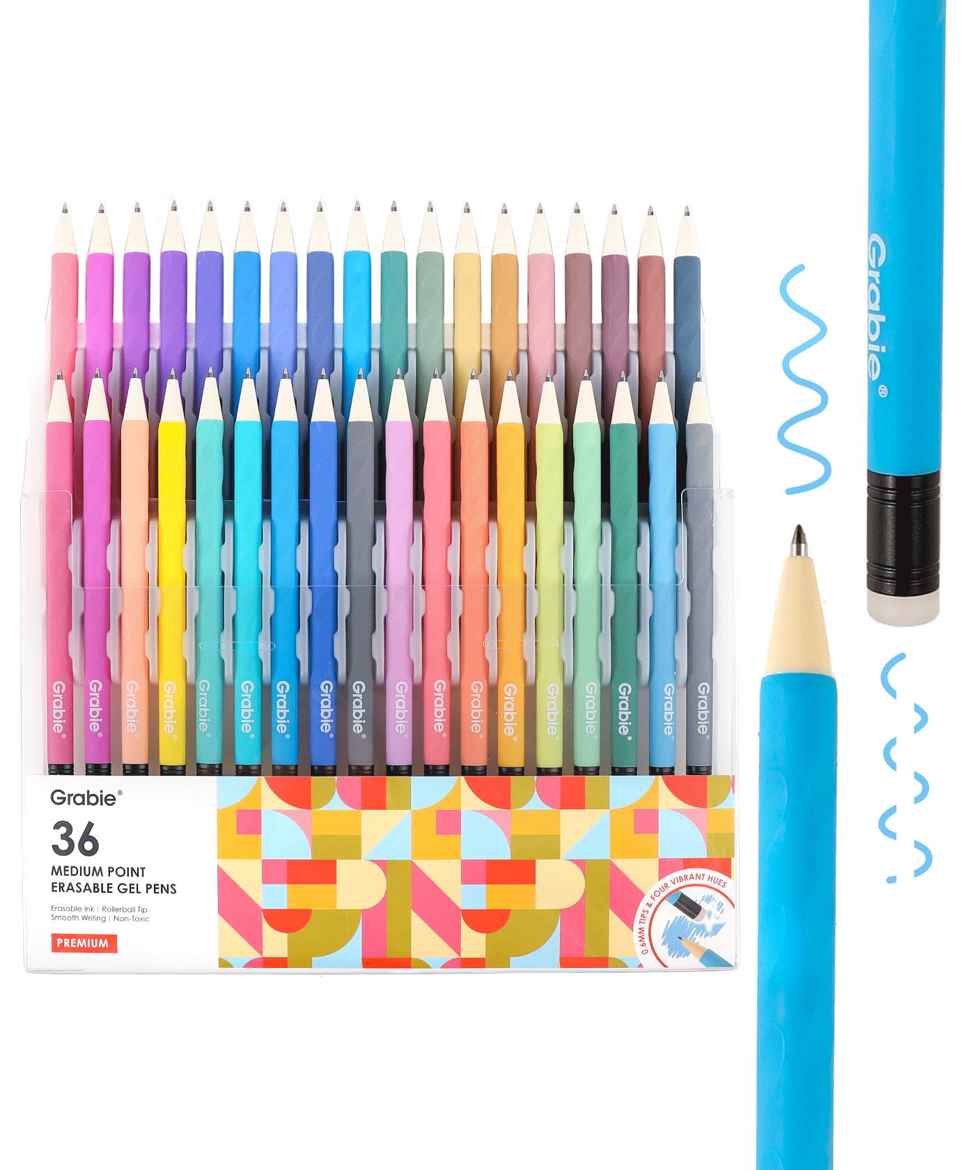 Grabie Medium Point Erasable Gel Pen Set Of 36 - Erasable Pens, Pen Eraser, Erasable Pen, Best Pens For Note Taking, Erasable Gel Pens, Best Pens For Journaling, Eraseable Pens, Good Pens For Journaling, Ink Eraser Pen, Best Erasable Pen, Best Erasable Pens, Grabie Journal Pens, Grabie Journal Pen, Grabie Stationery Pens, Grabie Stationeries, Grabie Art, Grabie Art Supplies, Grabie Supplies, Grabie Drawing Pens, Grabie Drawing Pen