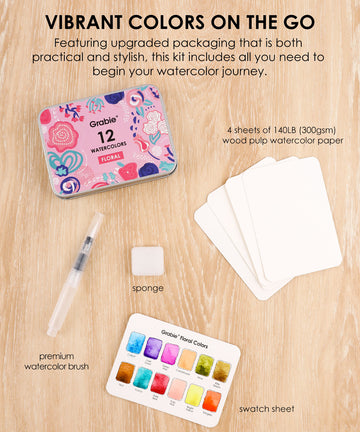 Good Watercolor Sets, Portable Watercolor Set, Good Watercolor Sets, Mini Travel Watercolor Set, Watercolor Half Pan, Watercolor Paints, Watercolor Set, Easy Watercolor Painting, Watercolor Painting Supplies, Pocket Watercolor Set, Grabie Watercolor, Grabie Watercolor Paint, Grabie Watercolor Paint Set, Grabie Best Watercolor Set, Grabie Watercolor With Brush, Grabie Art, Grabie Art Supplies, Grabie Watercolor With Brush
