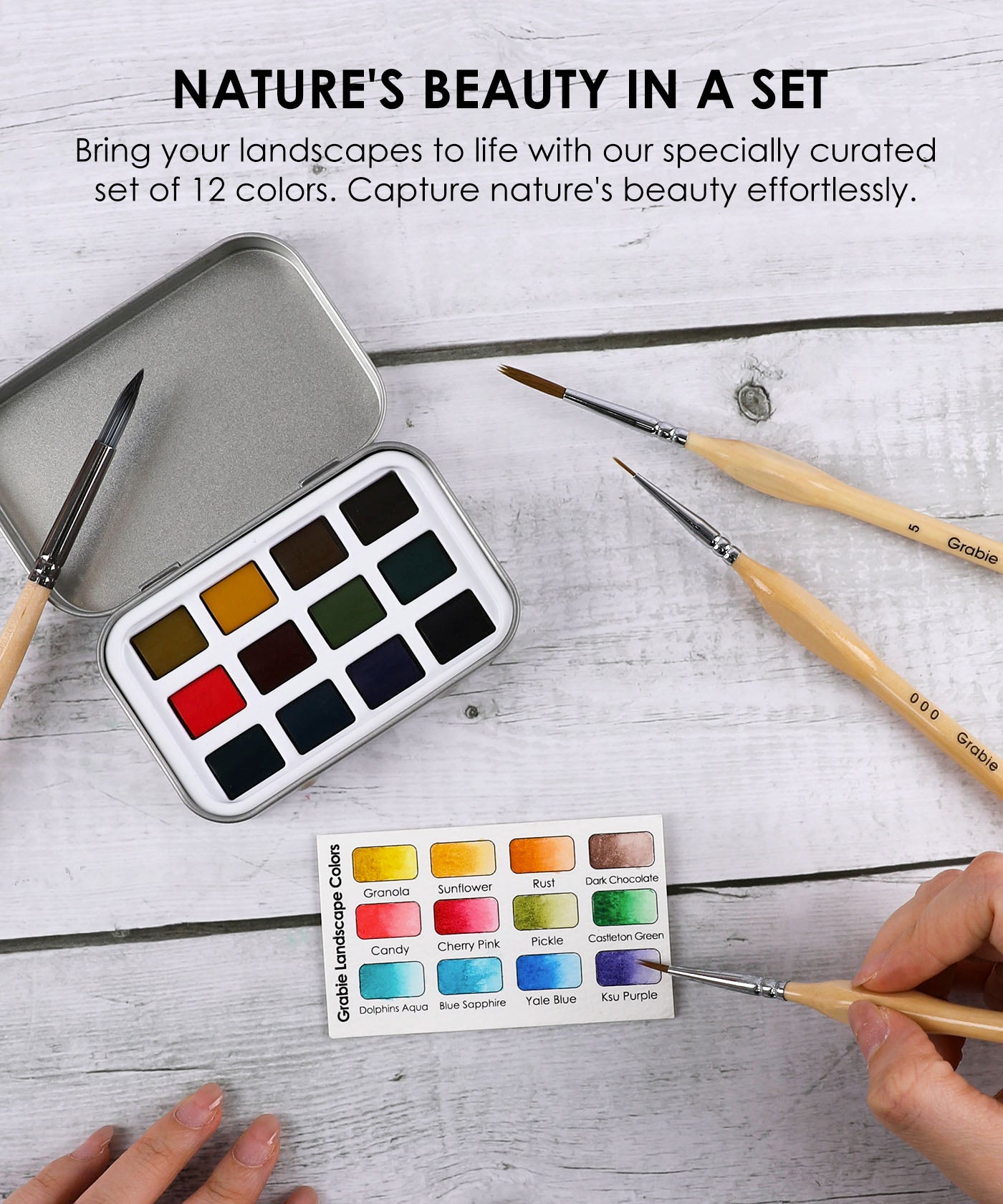 Watercolor Pocket Set of 12 - Landscape Colors | Grabie Art Supplies, Best Watercolor, Artist Watercolor, Watercolor Paint, Watercolor Set, Easy Watercolor Painting, Good Watercolor Paints, Watercolor Painting Set, Watercolor Art Set, Best Watercolor Paint, Mini Watercolor Paint Set, Watercolor Paint Travel Kit, Watercolor Paint Travel Sets, Miniature Watercolor Set, Professional Watercolor Set, Travel Watercolor Paint Set, Watercolor Paint Sets, Best Watercolor Paint Set, Grabie Art, Grabie Art Supplies