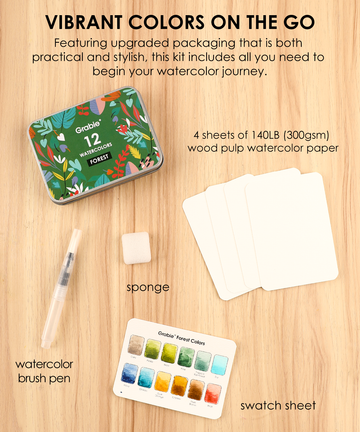 Good Watercolor Sets, Portable Watercolor Set, Good Watercolor Sets, Mini Travel Watercolor Set, Watercolor Half Pan, Watercolor Paints, Watercolor Set, Easy Watercolor Painting, Watercolor Painting Supplies, Pocket Watercolor Set, Grabie Watercolor, Grabie Watercolor Paint, Grabie Watercolor Paint Set, Grabie Best Watercolor Set, Grabie Watercolor With Brush, Grabie Art, Grabie Art Supplies, Grabie Watercolor With Brush