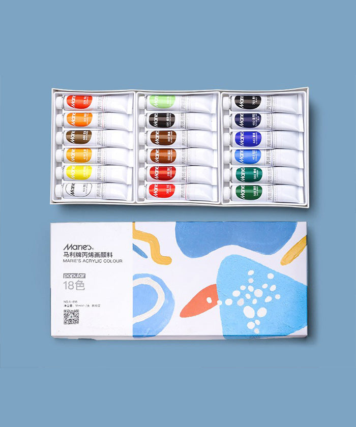 12/18/24 Colours Bright Professional Acrylic Paint Art Drawing Supplies Set  12ml/pie