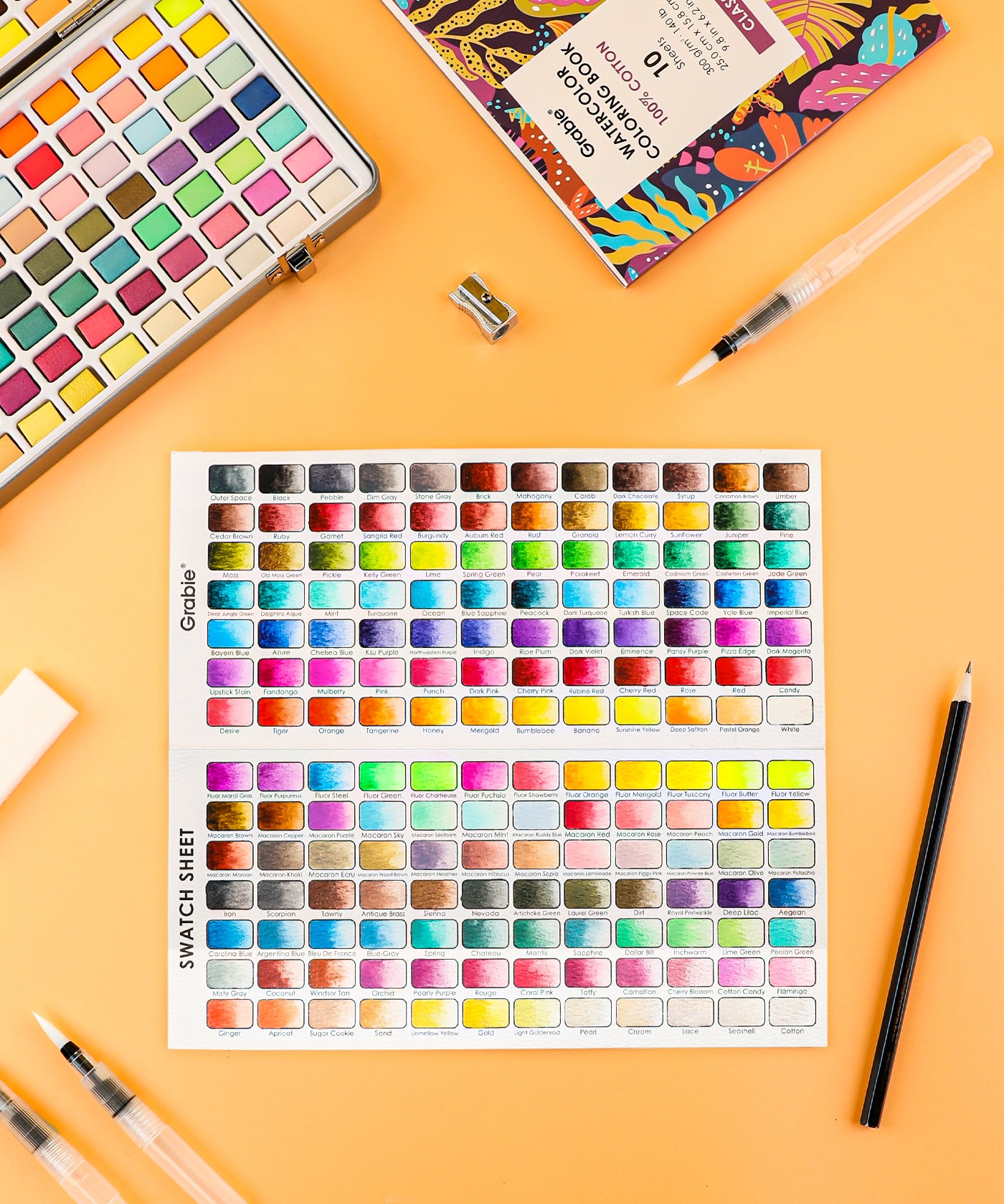 Watercolor_Set_Of_168_With_Coloring_Book, Grabie Art, Best Watercolor, Beginner Watercolor Painting, Portable Watercolor Paint Set, Travel Watercolor Set, Best Watercolor Paint Set, Watercolor Paint Travel Kit