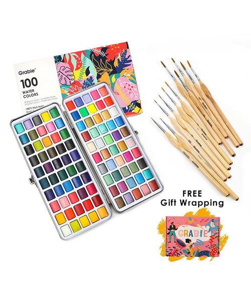 Grabie Premium Watercolor Paint Set 50 Colors Detail Paint Brush Tools  Included – Mocitos