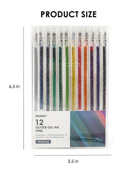 12 Colors Glitter Gel Ink Pens - Grabie